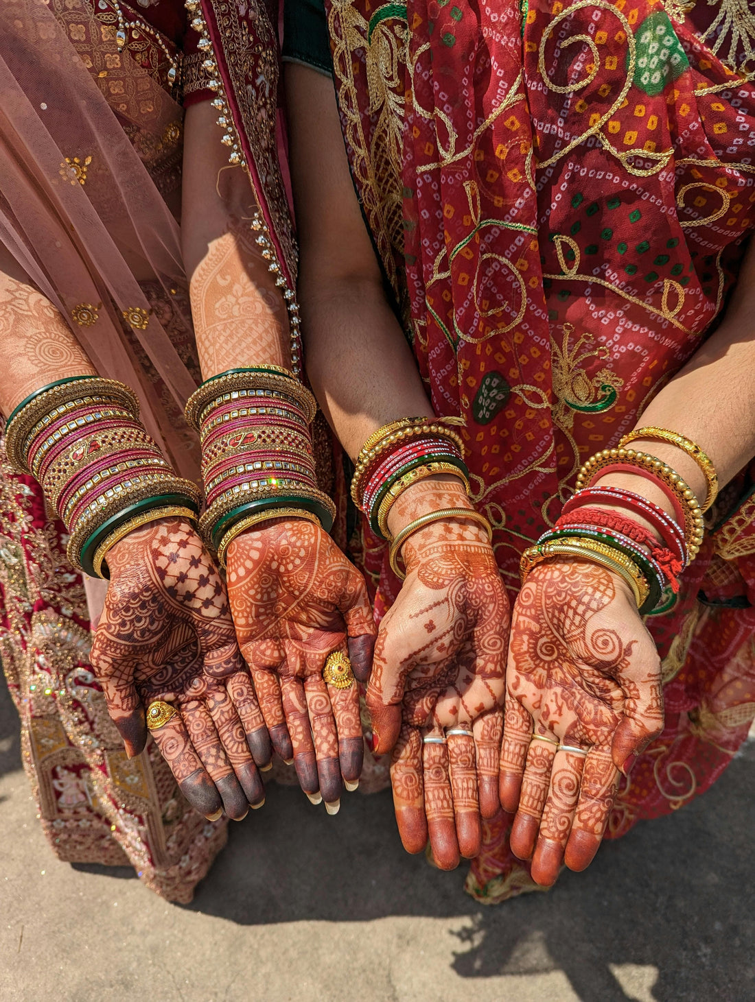 Teej mehandi and green Bangles
