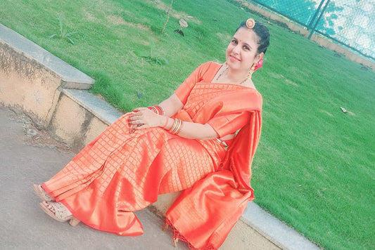 Women-Wear-Silk-saree-rajasthani-rakhdi-borla-necklace-rajasthani chuda