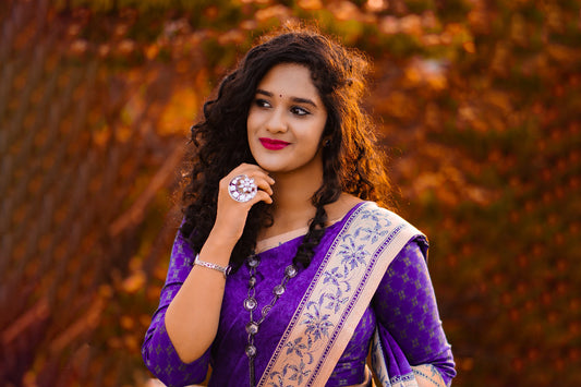 Young-indian-women-wearing-moon-shaped-kundan-miror-stone-ring-photo-kishan-rahul-jose