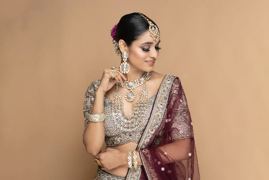 Women wear wedding kundan jewellery