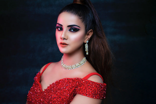 The Best White Stone Necklace Set for Your Red Dress Bindhani The Best White Stone Necklace Set for Your Red Dress Bindhani