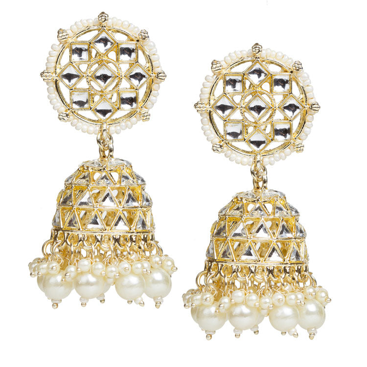 bindhani gold-plated jhumka earrings for women & teenage girls