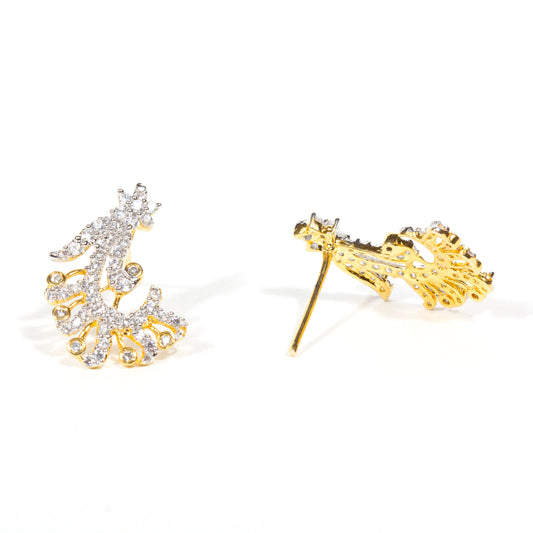 Bindhani-Gold-Faux-White-Diamond-Studs-Earring