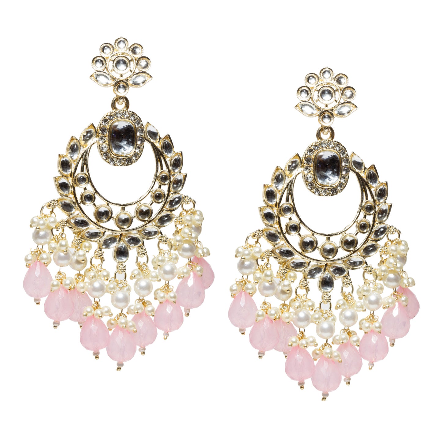 Bindhani-Gold-Plated-Baby-Pink-Color-Drop-Kundan-Stone-Long-Earrings-For-Women-Girls