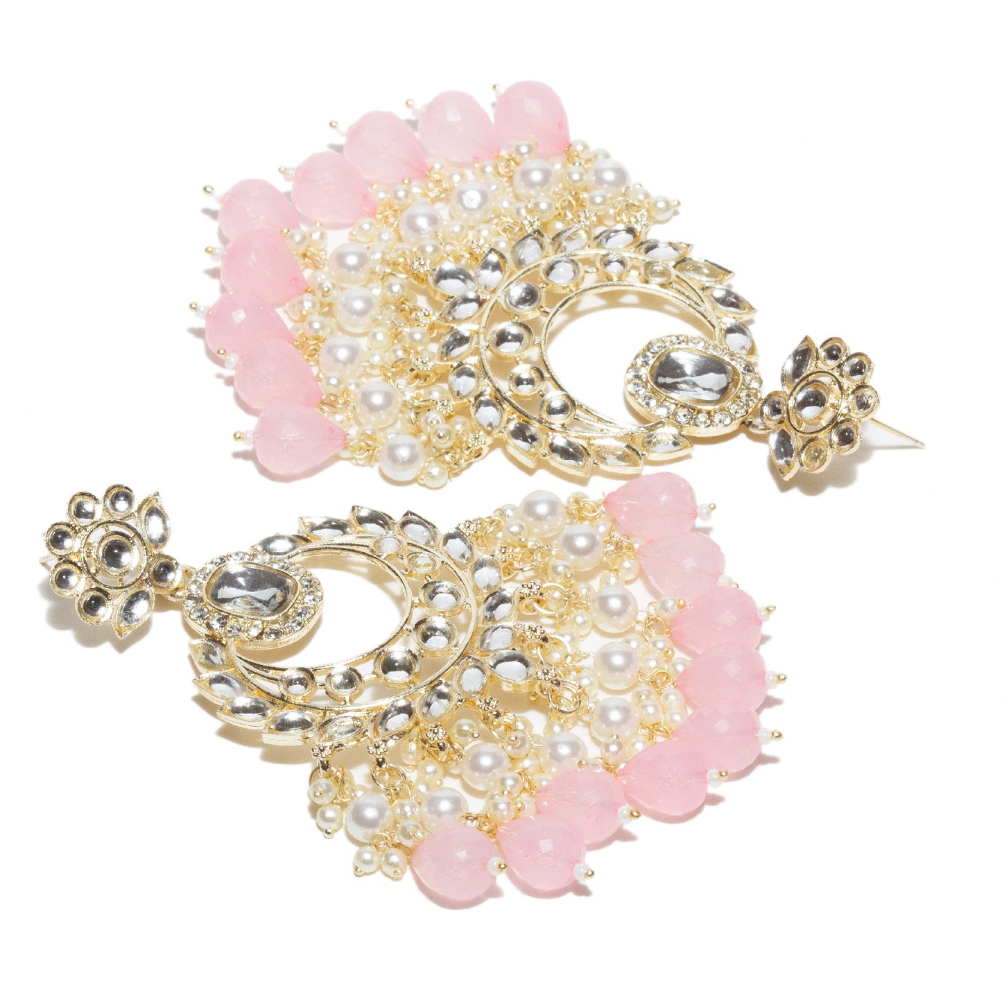 Bindhani-Gold-Plated-Baby-Pink-Color-Drop-Kundan-Stone-Long-Earrings-For-Women
