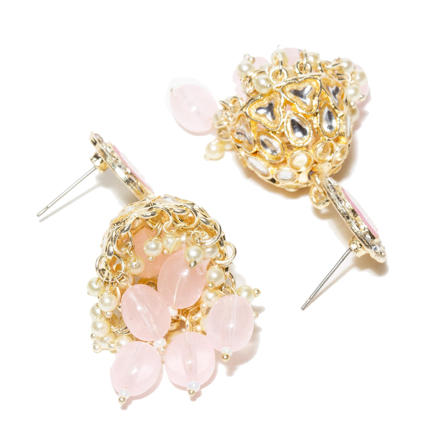 Bindhani-Gold-Plated-Baby-Pink-Drops-Stone-Kundan-Jhumka-Earrings-For-Women