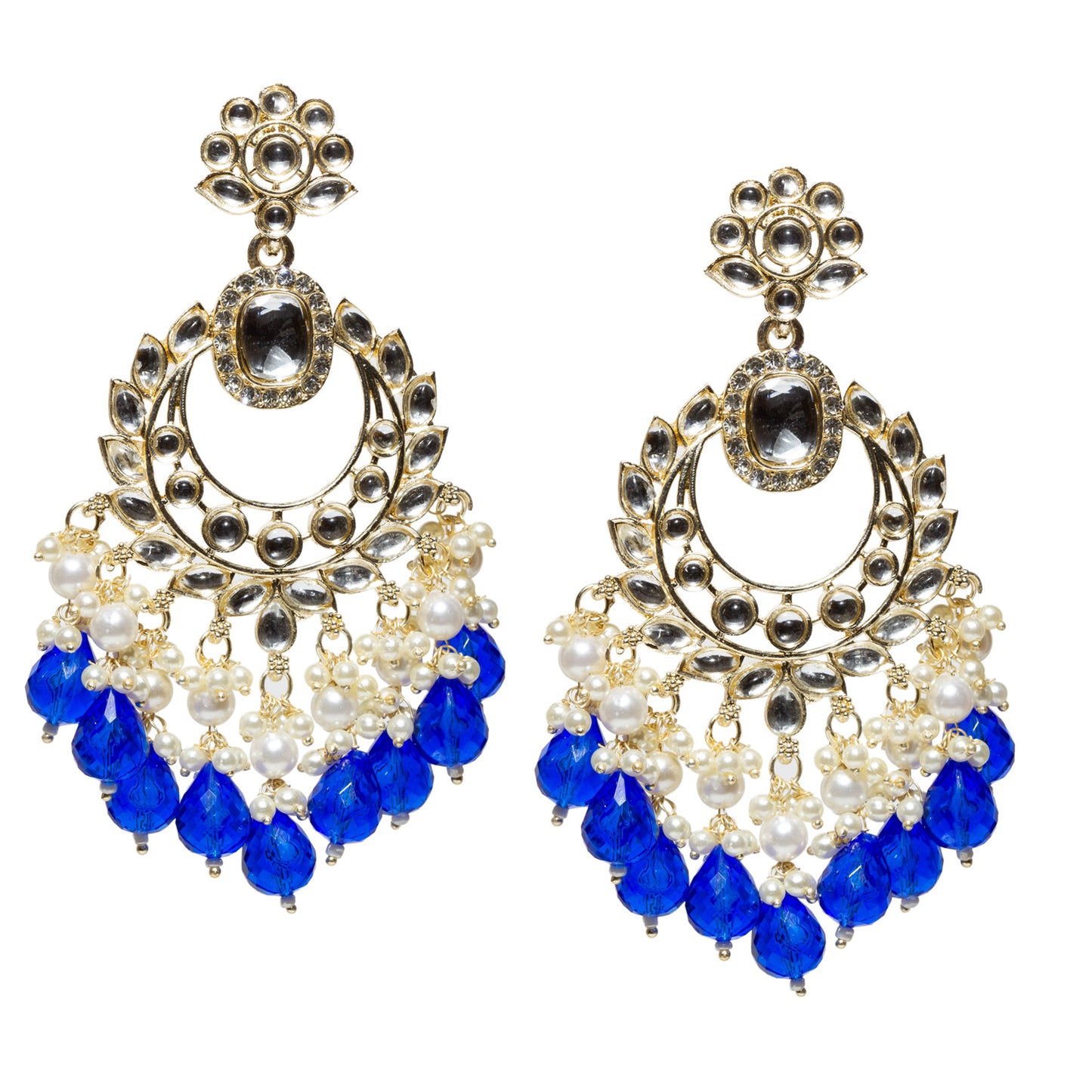 Bindhani-Gold-Plated-Blue-Color-Drop-Kundan-Stone-Long-Earrings-For-Women-Girls