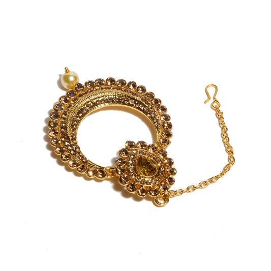 Bindhani-Gold-Plated-Fuax-Pearl-Drop-Big-Size-Statement-Tikka-Headpiece-For-Women-Brida