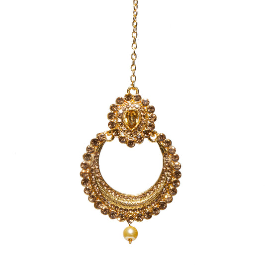 Bindhani-Gold-Plated-Fuax-Pearl-Drop-Big-Size-Statement-Tikka-Headpiece-For-Women
