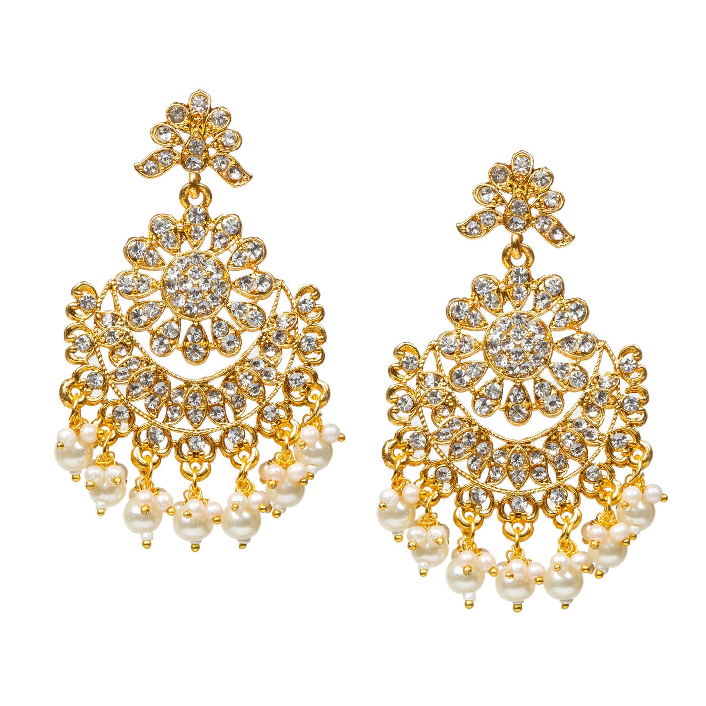 Bindhani-Gold-Plated-Hand-made-Pearl-Drop-White-Stone-Earrings-For-Women