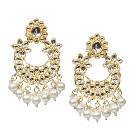 Bindhani-Gold-Plated-Kundan-Stone-Pearl-Drop-Earrings-For-Women