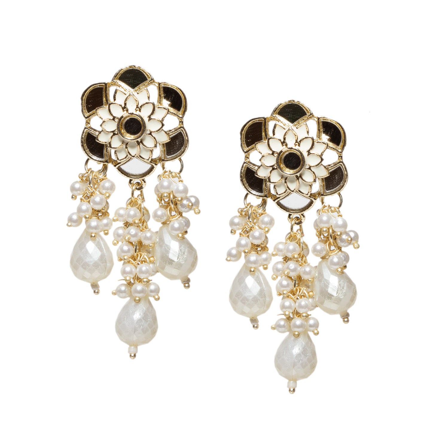 Small Mirror Work Color Drop Earrings