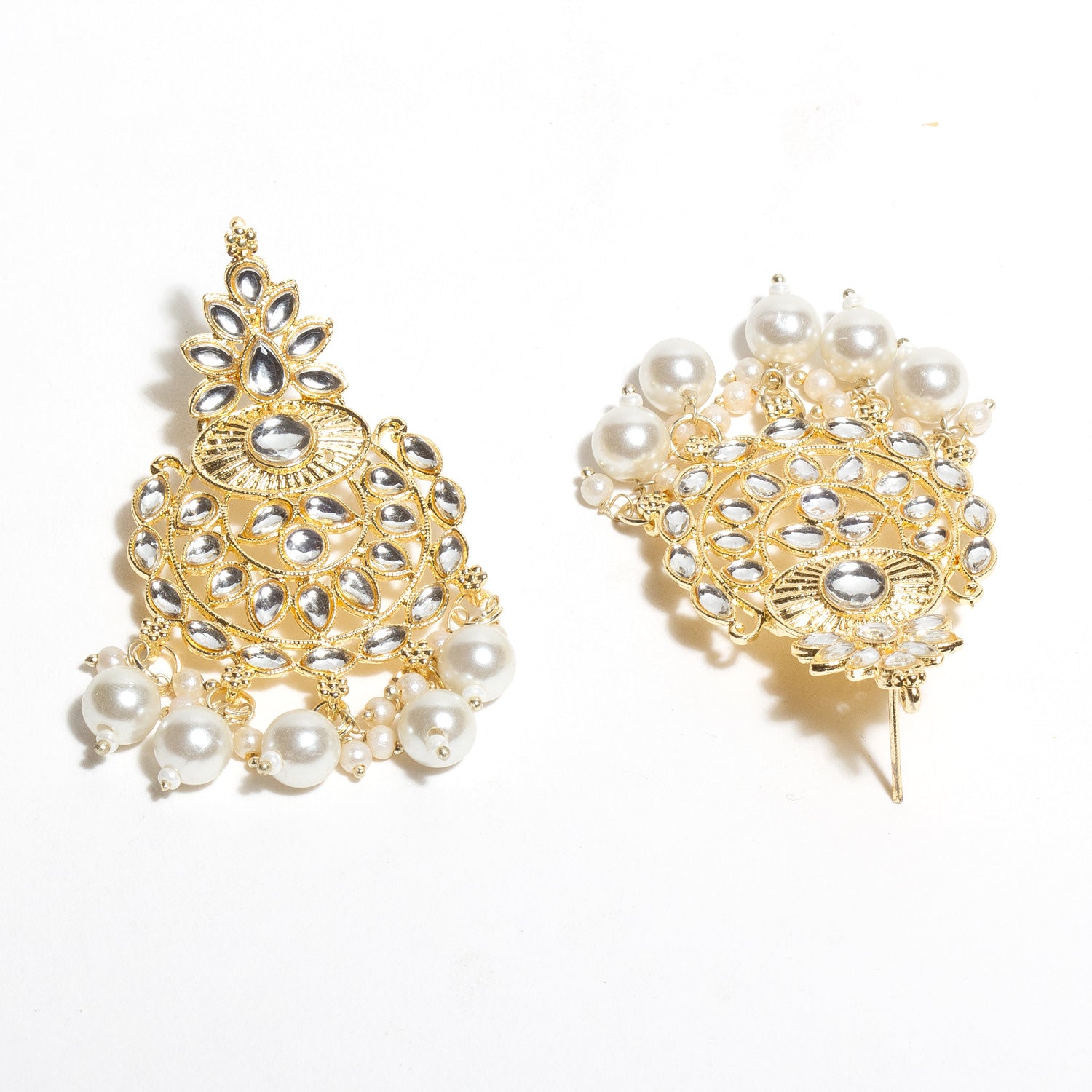 Bindhani-Gold-Plated-Pearl-Droop-Kundan-Stone-Earrings