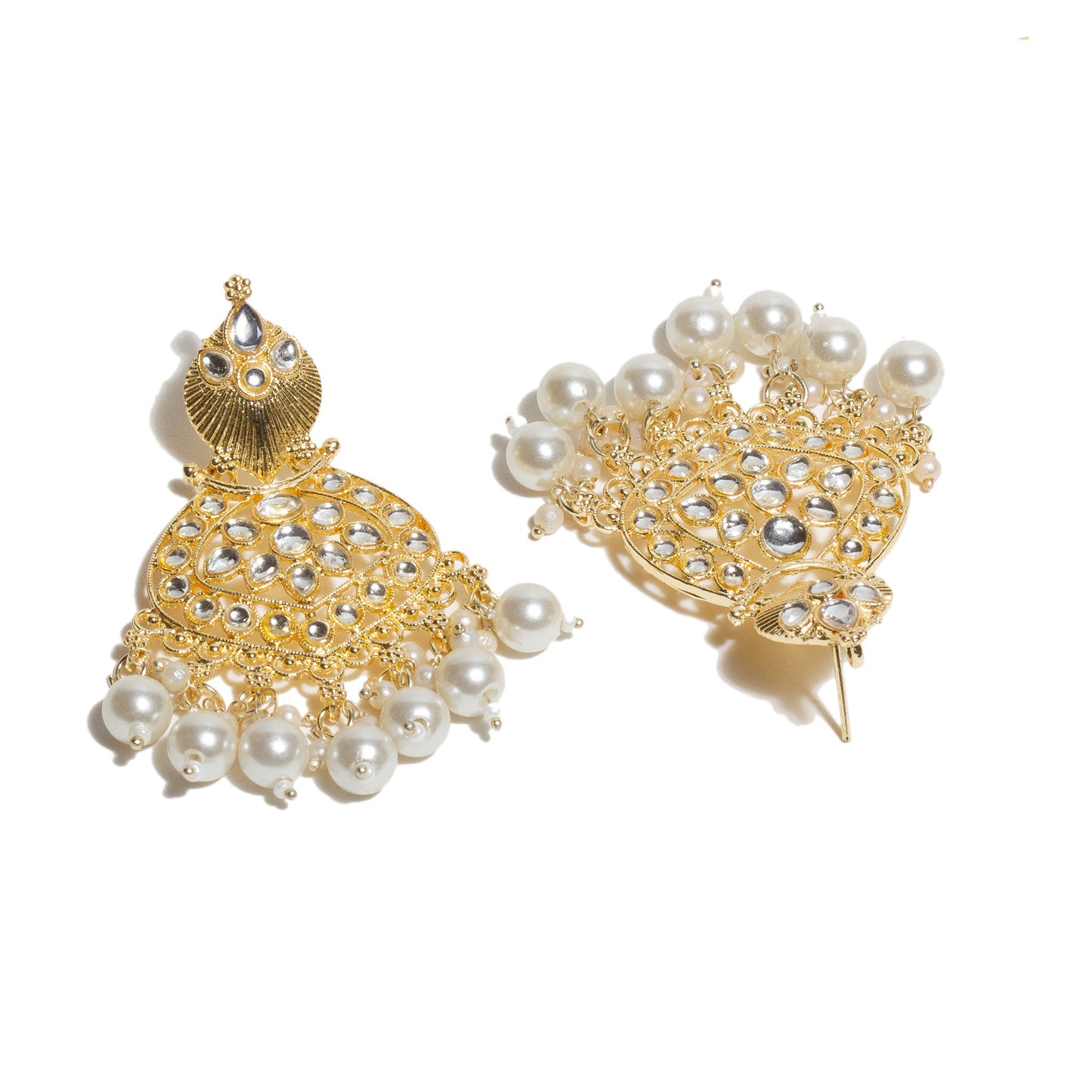 Bindhani-Gold-Plated-Pearl-Drop-Kundan-Stone-Earrings