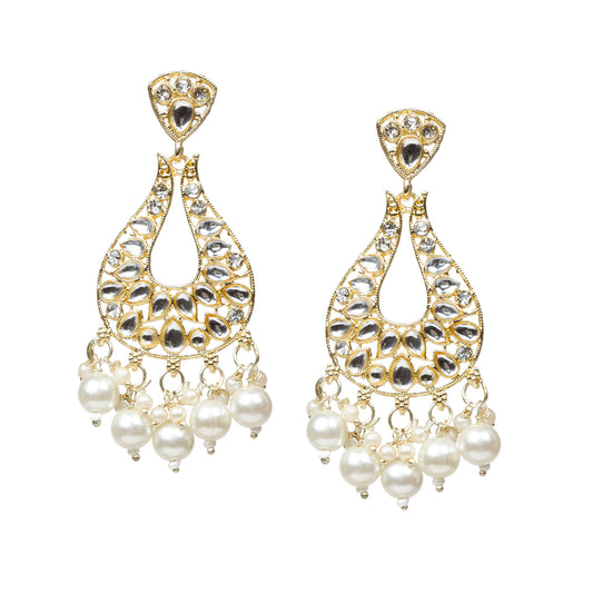 Bindhani-Gold-Plated-Pearl-Drop-White-Kundan-Earrings-For-Women