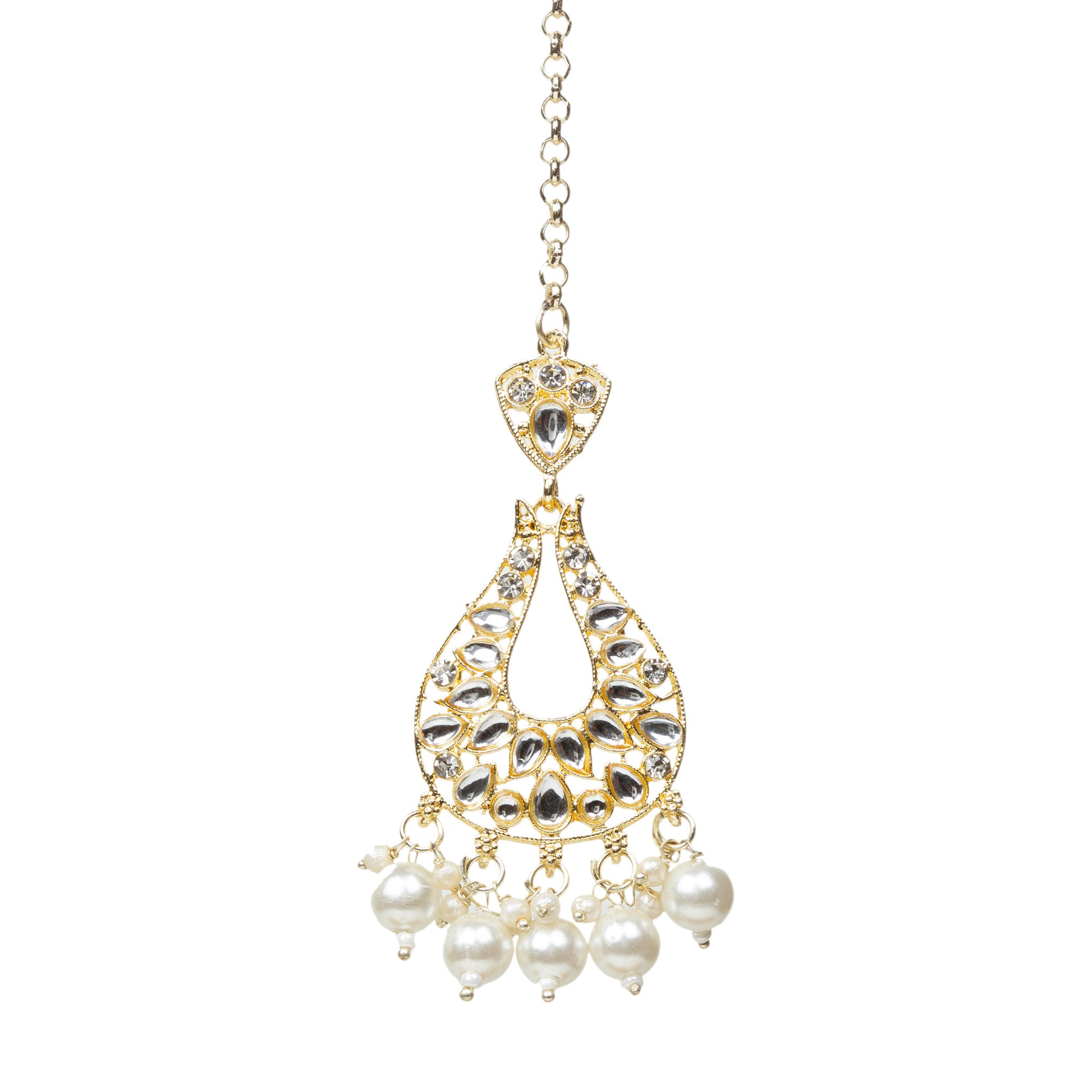 Bindhani-Gold-Plated-Pearl-Drop-White-Kundan-Maang-Tikka-For-Women