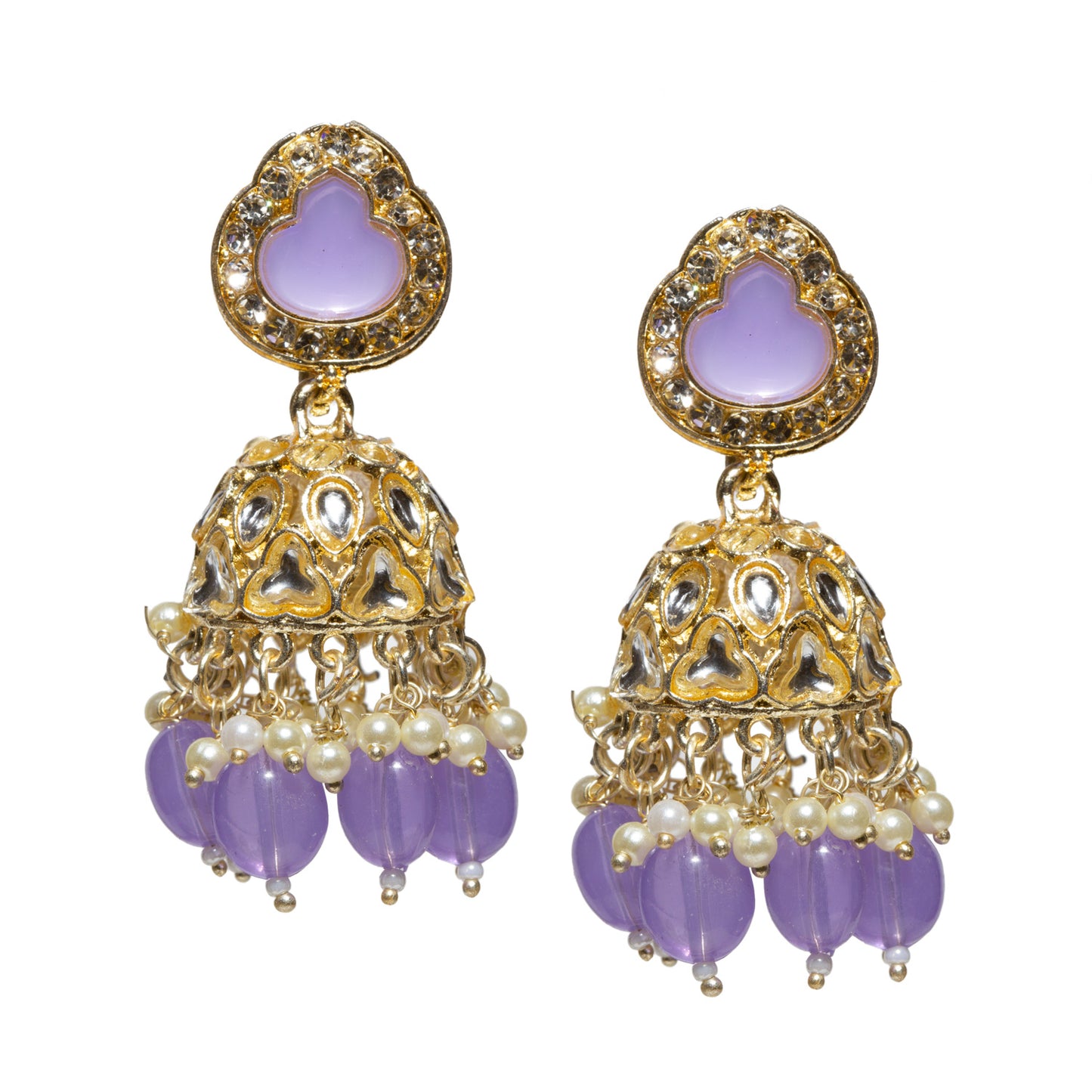 Bindhani-Gold-Plated-Purple-Drops-Stone-Kundan-Jhumka-Earrings-For-Women-and-Girls