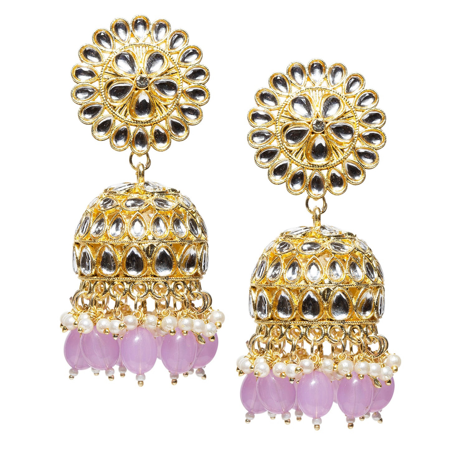 Bindhani-Light-Purple-Color-Drop-Kundan-Jhumka-Earrings-For-Women-and-Girls
