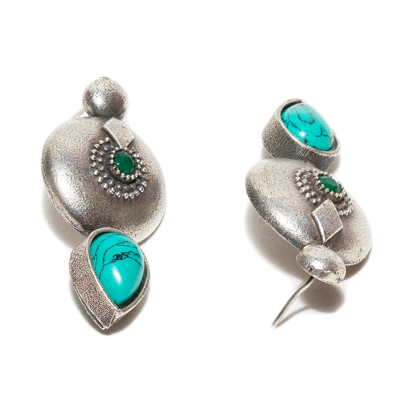Bindhani-Oxidised-Green-Blue-Stone-Dangler-Earrings-For-Women