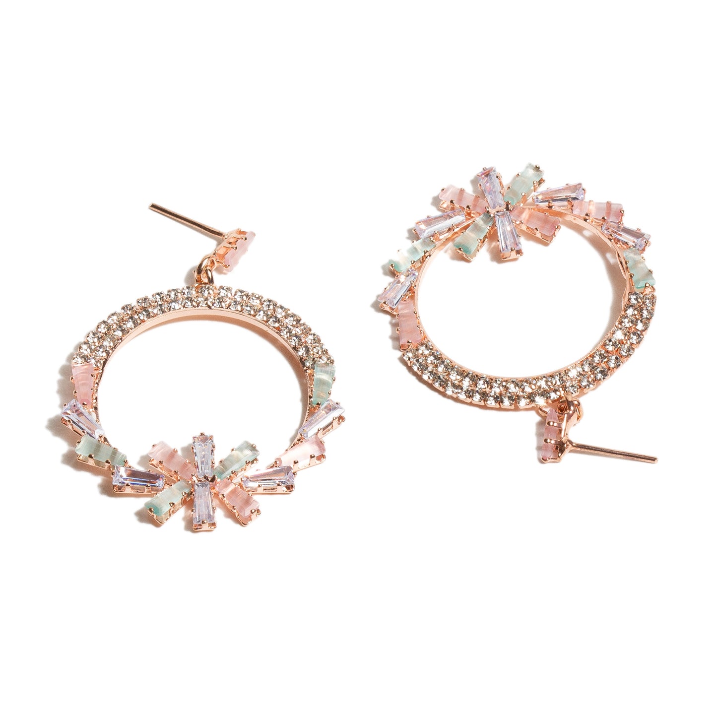 Rose Gold-Plated Multicolor AD Stone Dangle