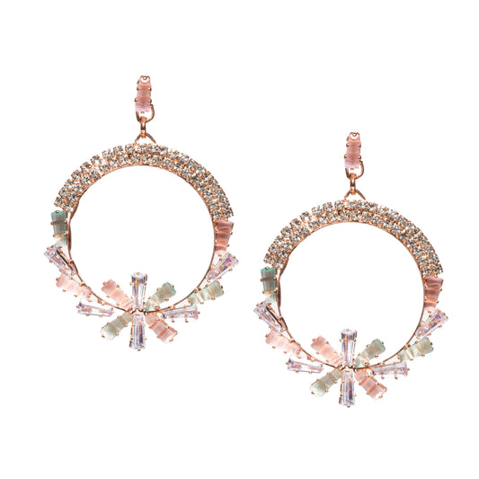 Rose Gold-Plated Multicolor AD Stone Dangle