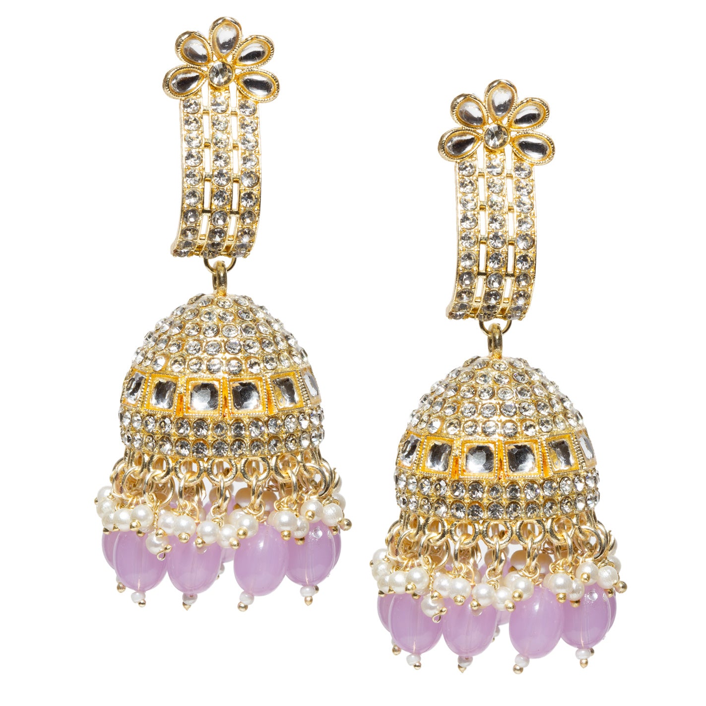 Bindhani-Rose-Gold-Plated-Purple-Color-Drop-Kundan-Jhumka-Earrings-For-Women-and-Girls