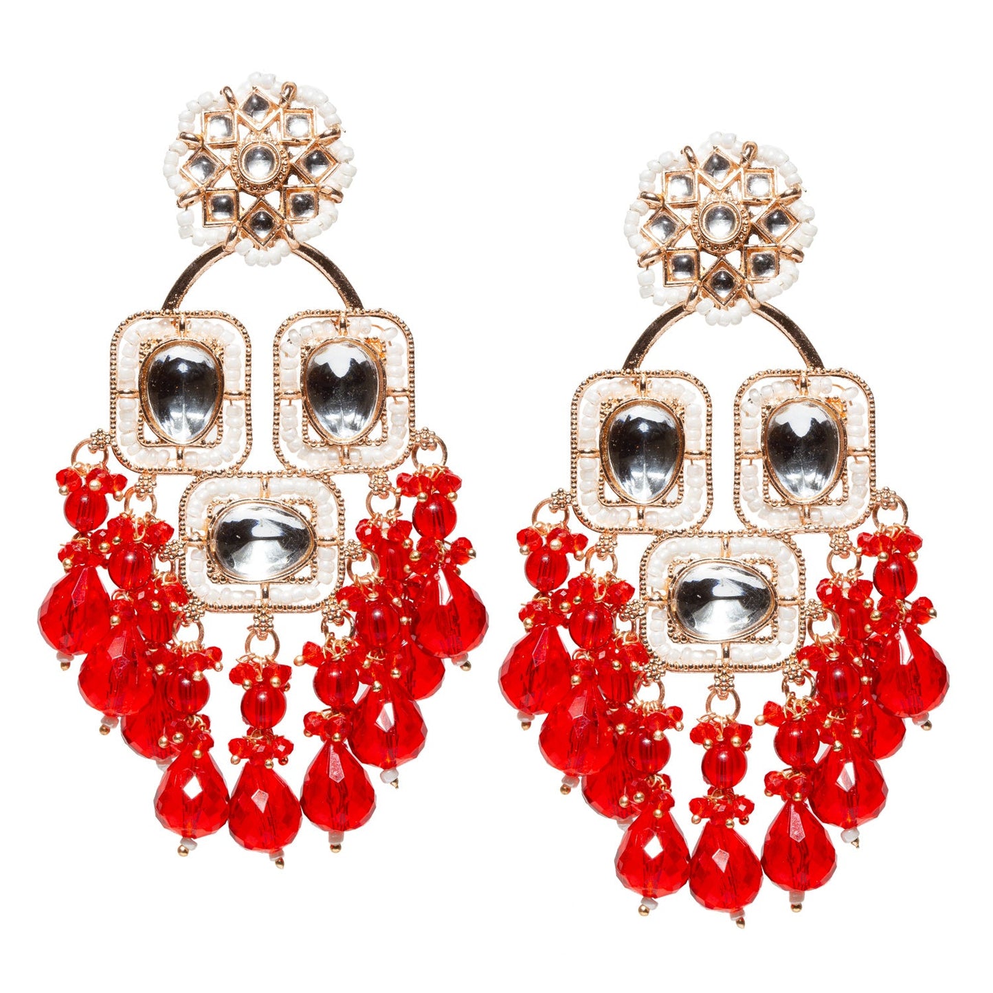 Bindhani-Rose-Gold-Plated-Red-Drop-Long-Kundan-Earrings-For-Women