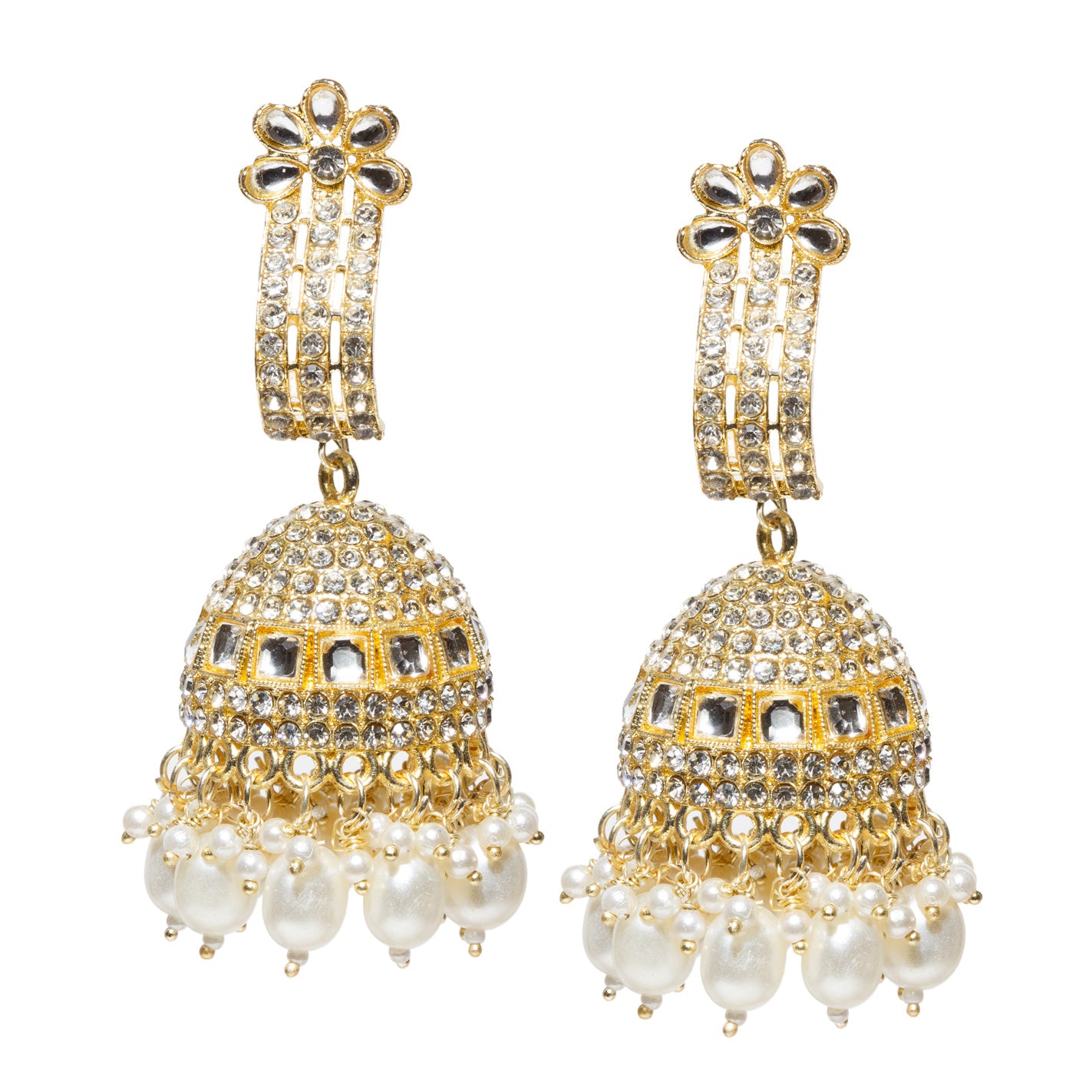 Bindhani-Rose-Gold-Plated-White-Color-Drop-Kundan-Jhumka-Earrings-For-Women-and-Girls