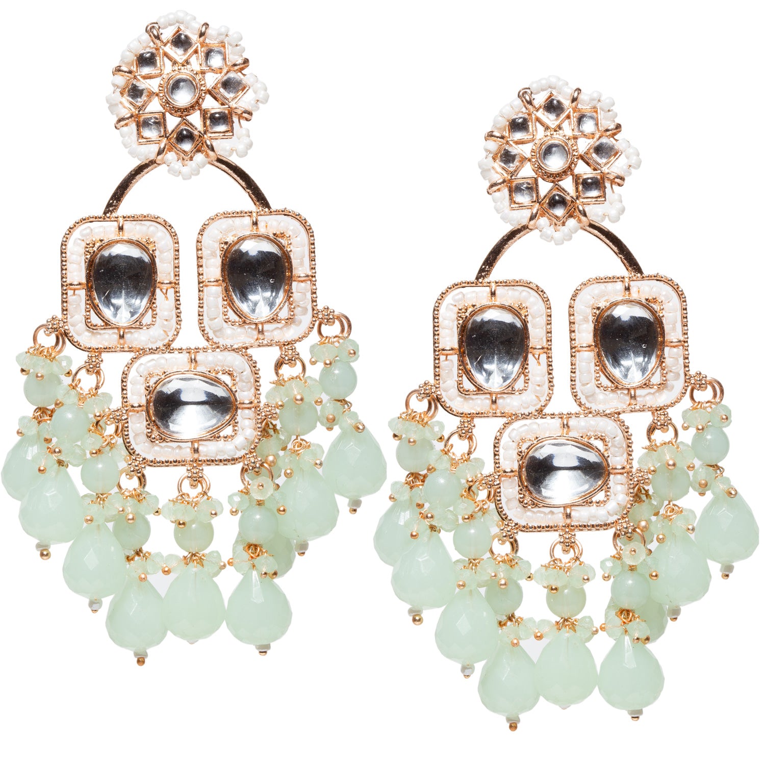 Bindhani-Rose-Gold-Plated-mint-Green-Drop-Long-Kundan-Earrings-For-Women-and-Girls