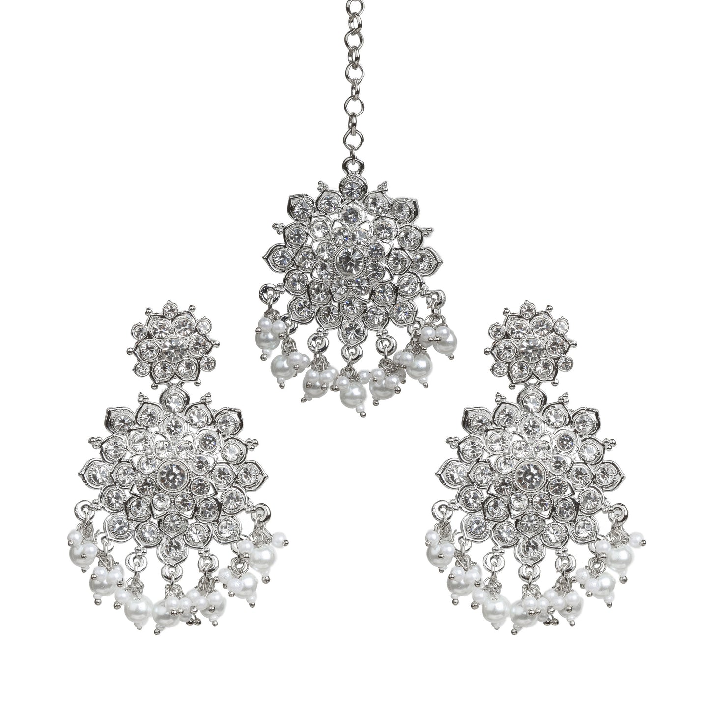 Bindhani-Silver-Plated-Hand-Created-Bridal-White-Stone-Earrings-Maang-Tikka-For-Women