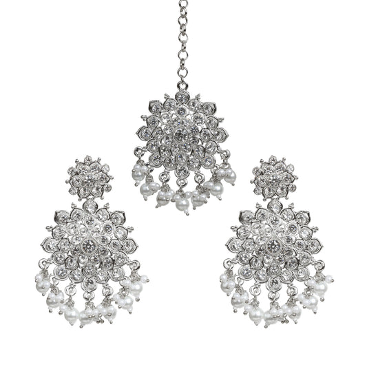 Bindhani-Silver-Plated-Hand-Created-Bridal-White-Stone-Earrings-Maang-Tikka-For-Women