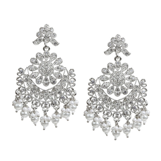 Bindhani-Silver-Plated-Hand-made-Pearl-Drop-White-Stone-Earrings-For-Women