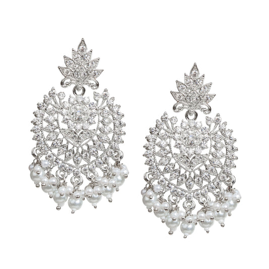 Bindhani-Silver-Plated-White-Stone-Pearl-Drop-Earrings-Set-For-Women
