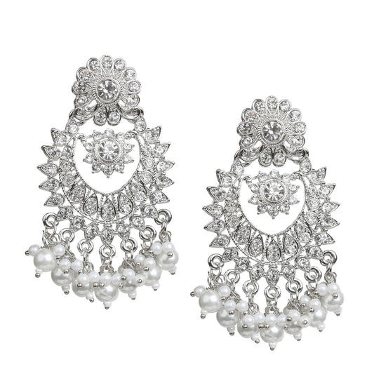 Bindhani-Silver-Plated-White-Stone-Pearl-Drop-Traditional-Earrings-For-Women
