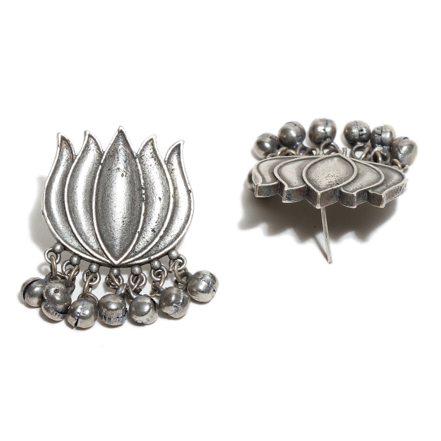 Bindhani lotus statement stud earrings for women