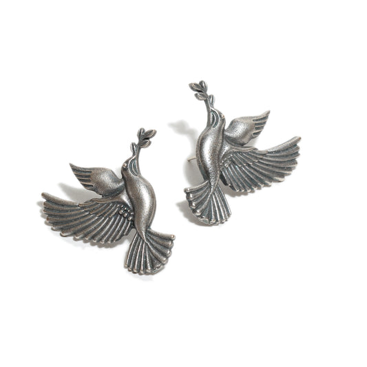 Bird Oxidized Stud Earrings