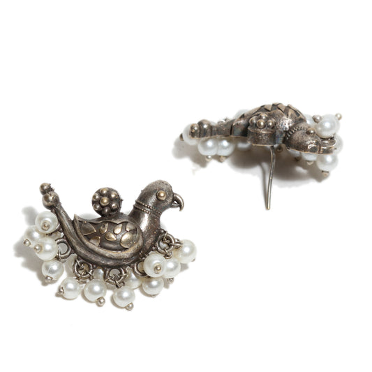 Oxidized Parrot Design Earrings