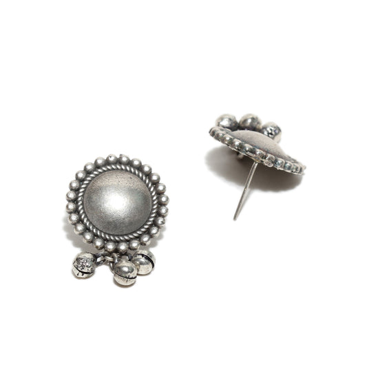 Oxidized Silver Small Studs Earrings