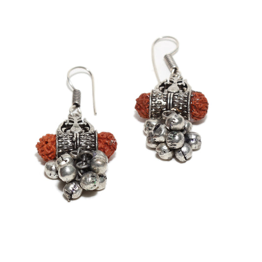 Shiva Trishul Oxidized Earrings