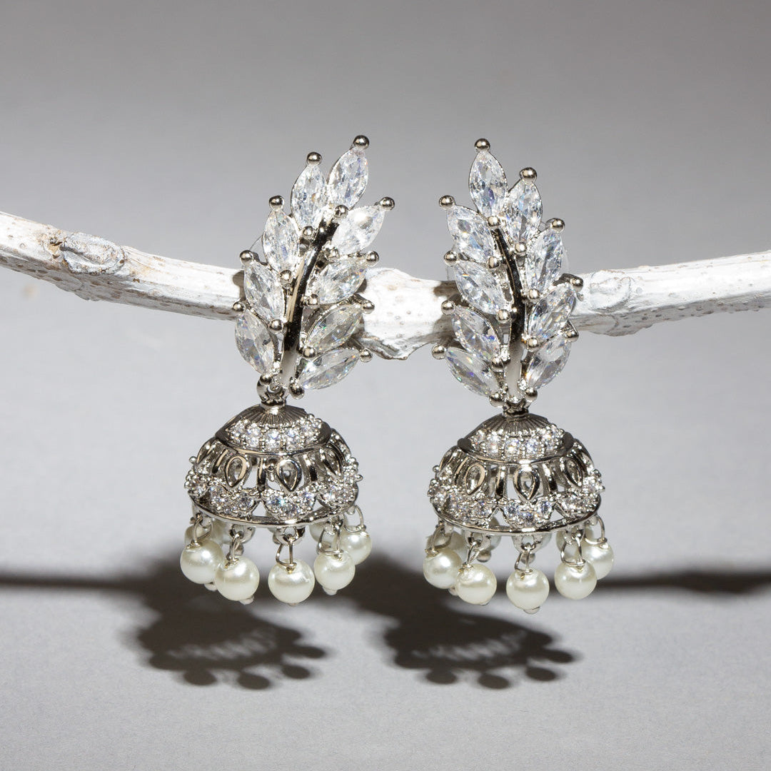 bindhani-Silver-plated-AD-stone-small-jhumki-earrings