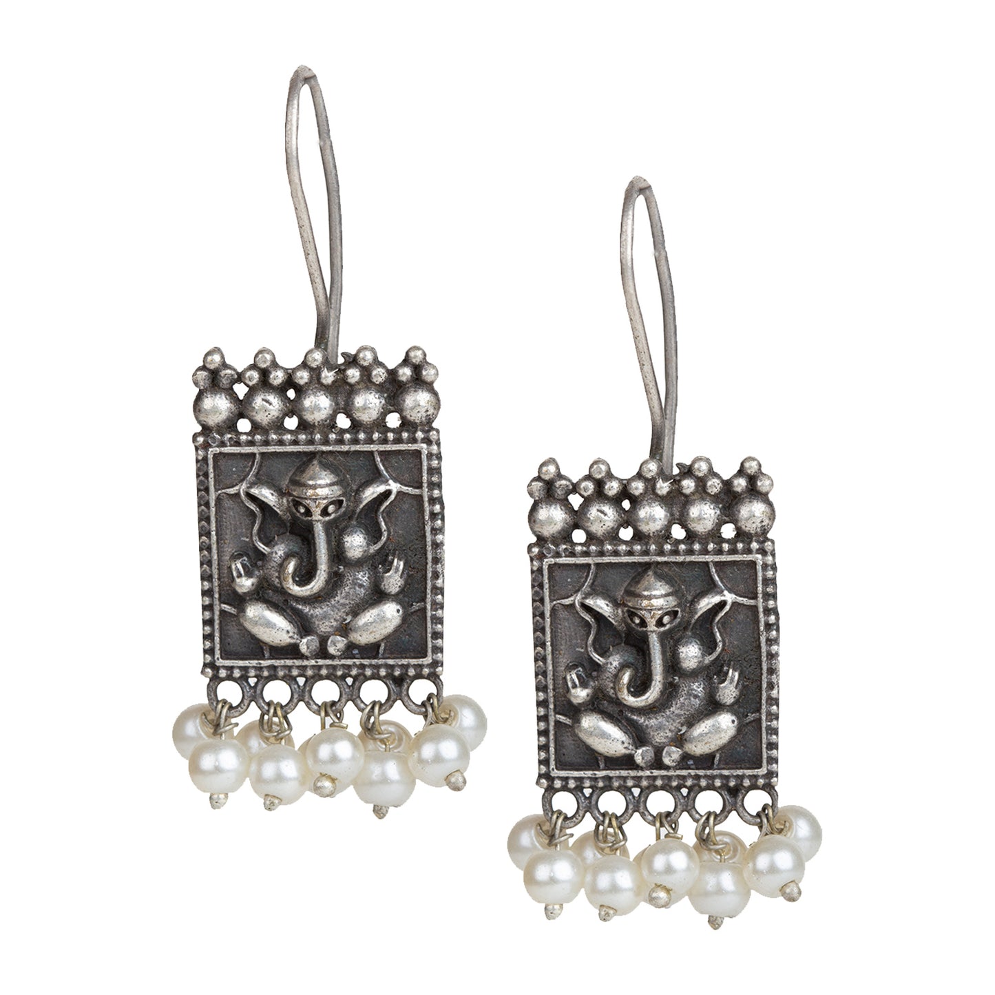 bindhani ganesha oxidised pearl beads earrings women girls