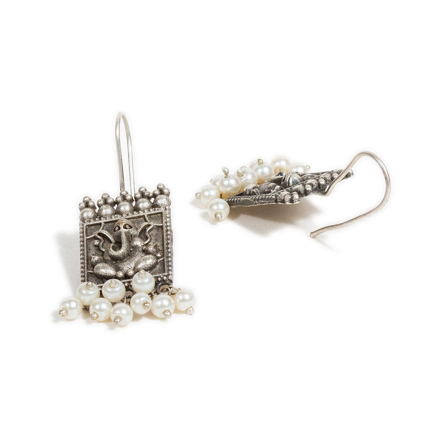 bindhani ganesha oxidised pearl beads earrings women girls