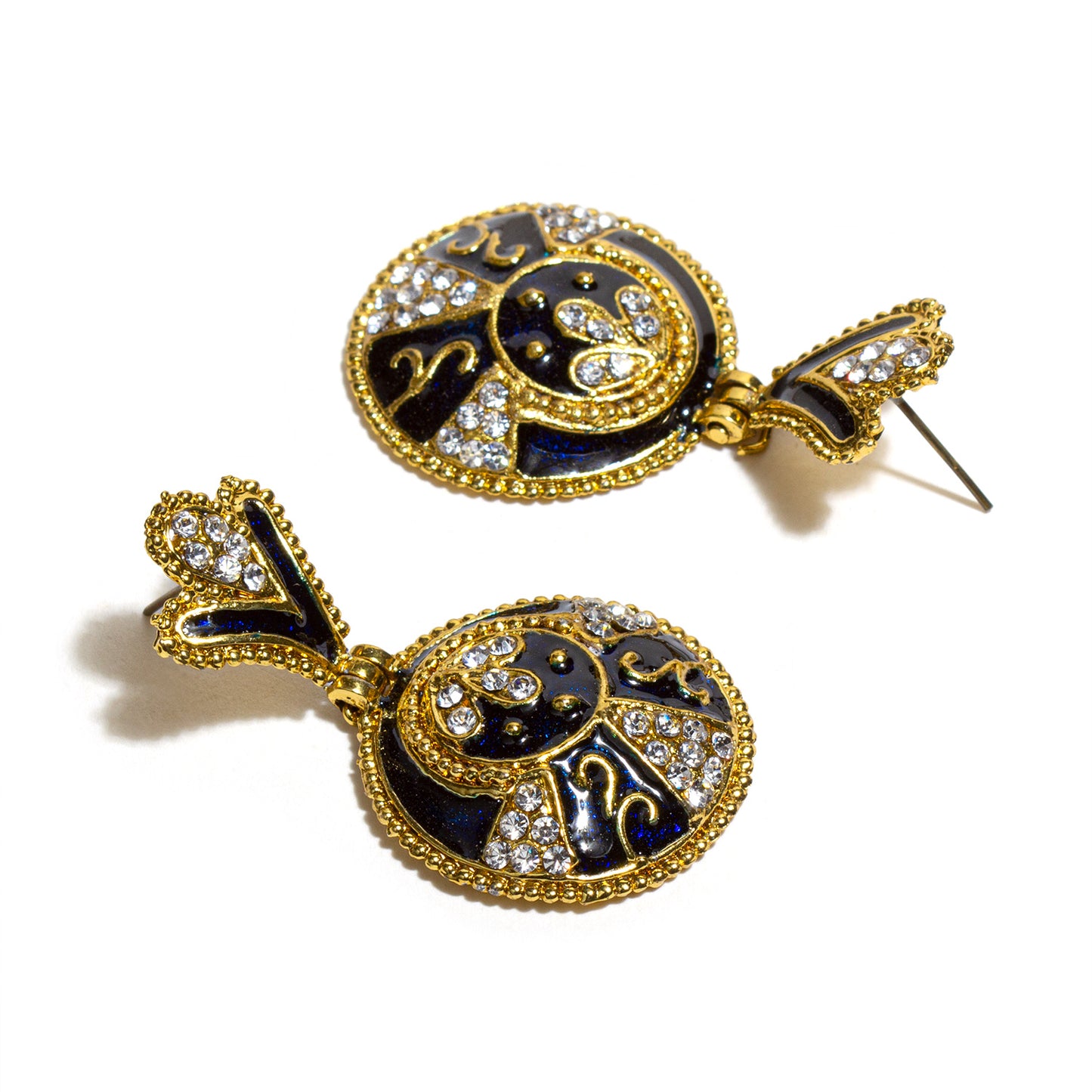 bindhani gold plated blue meenakari earrings for women