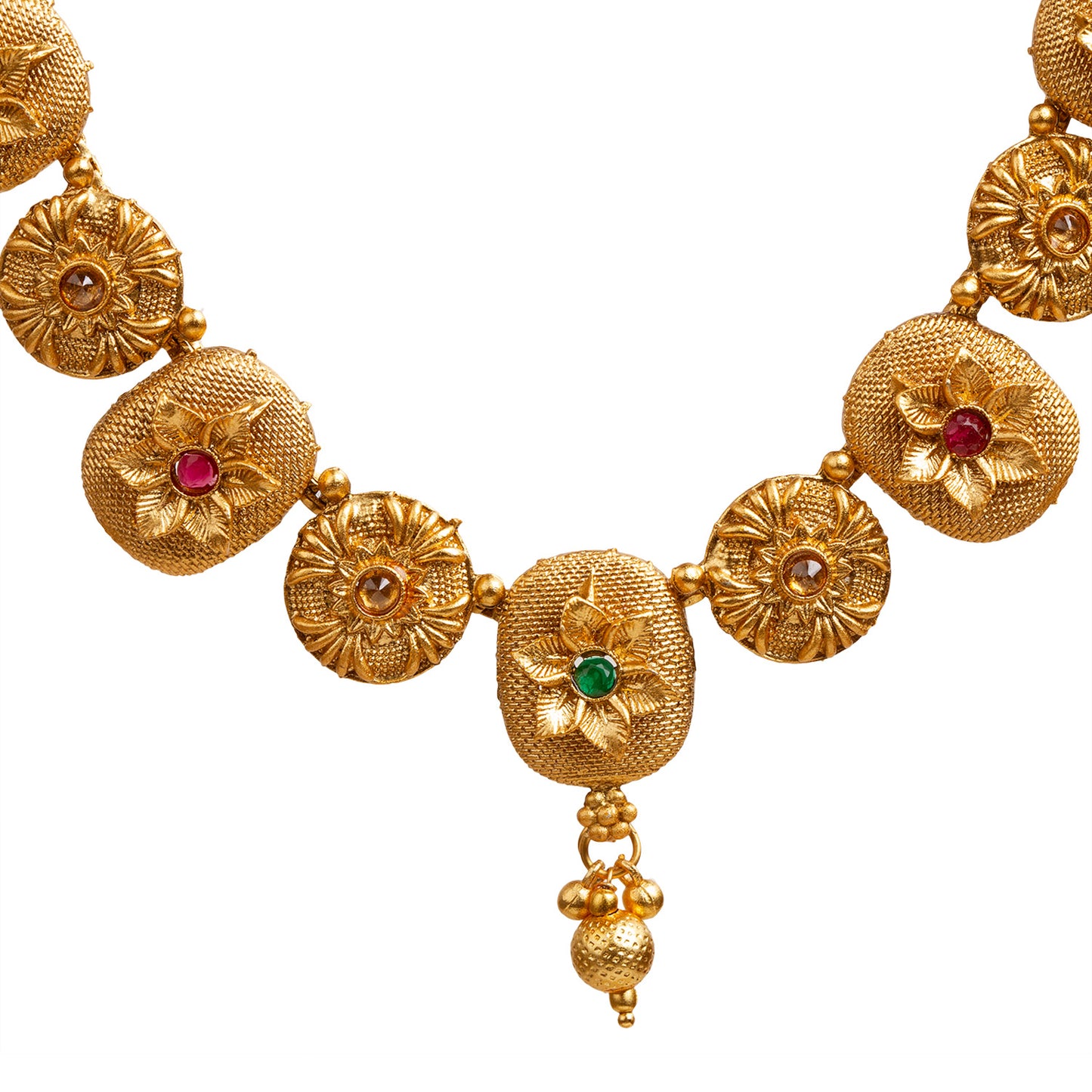 bindhani gold plated indian style red green necklace details for women girls