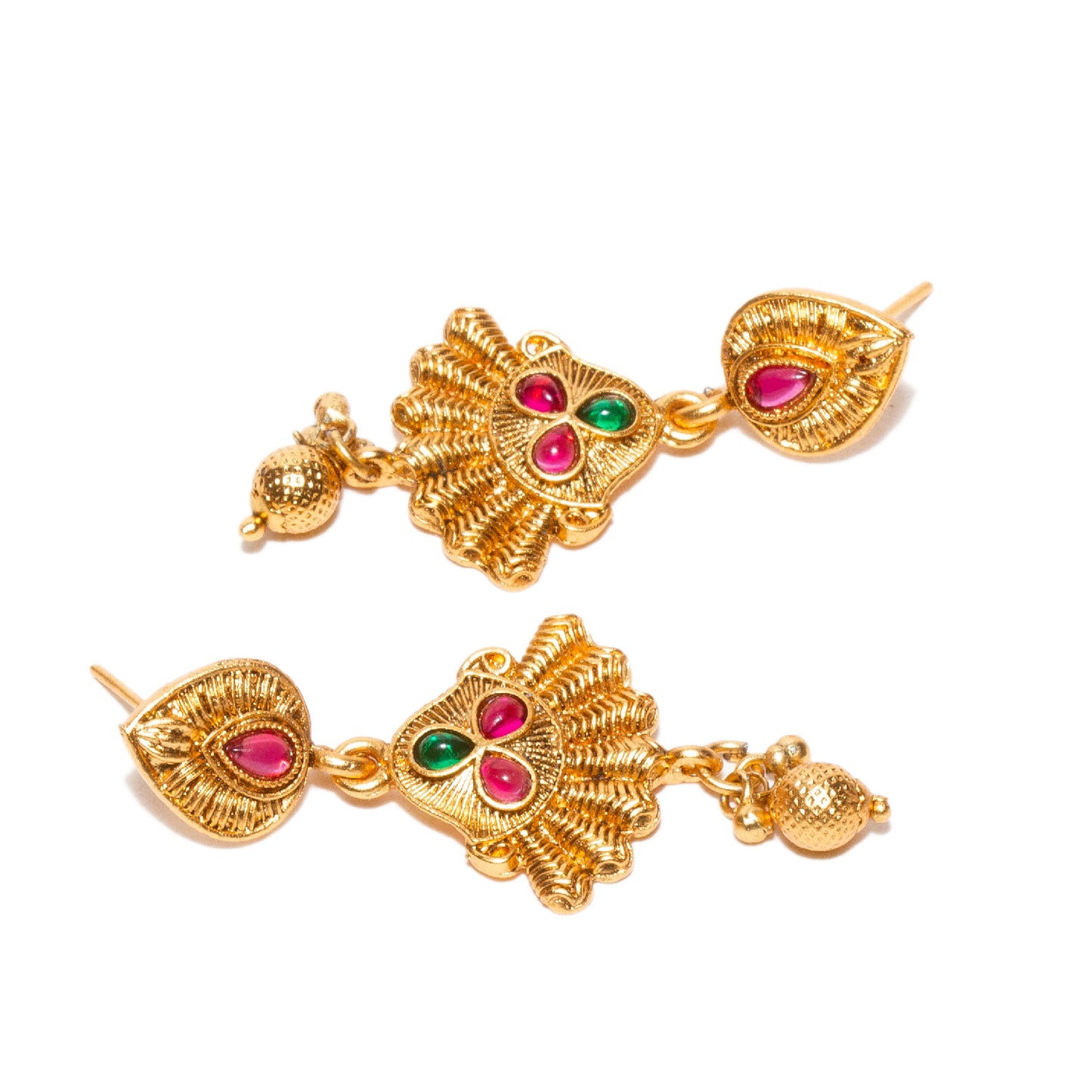 bindhani-gold-plated-ruby-pink-green-earring-for-women-girls