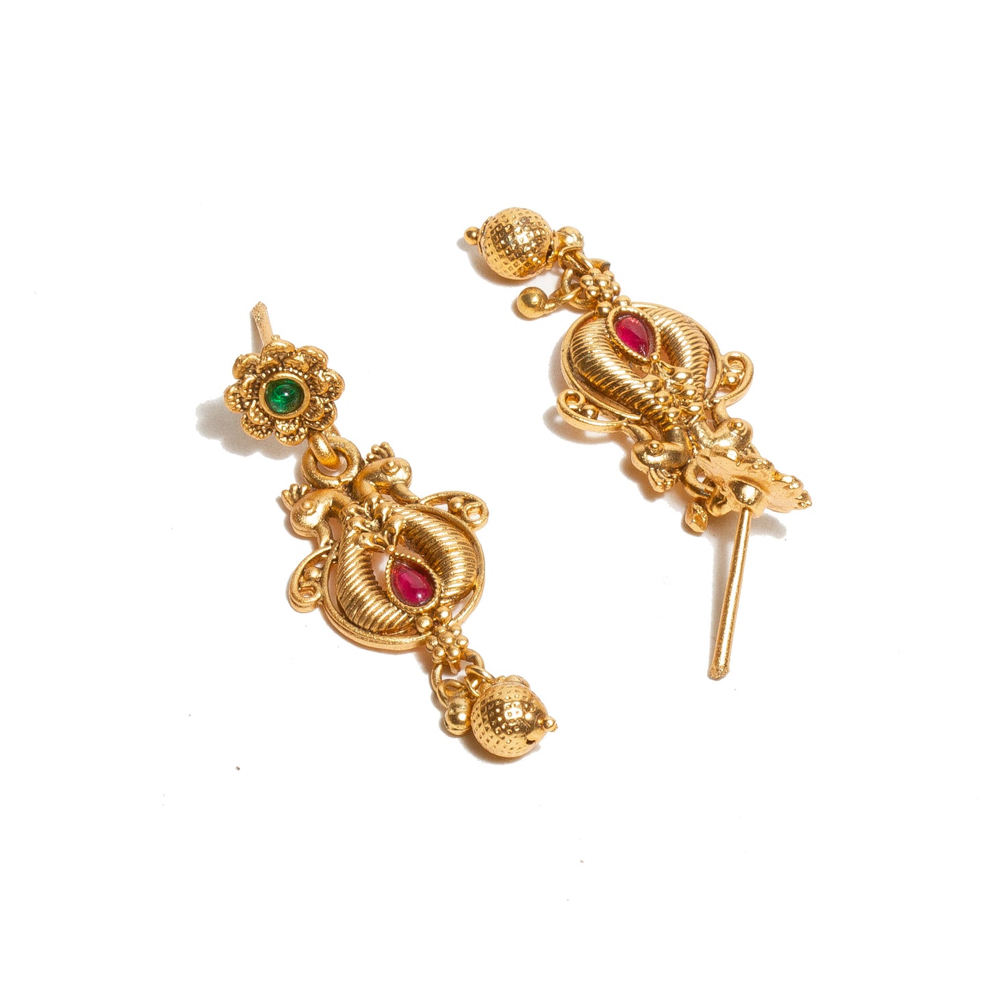 bindhani-gold-plated-ruby-pink-green-necklace-set-with-earrings-for-women