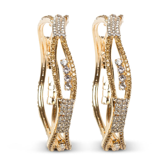 bindhani gold plated white golden stone bangle set for women and girls