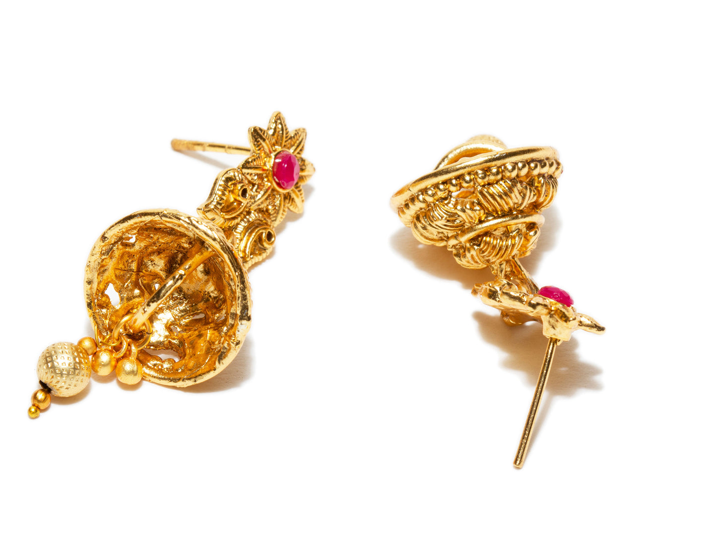 Long Temple South Indian Necklace & Jhumki Earrings Set