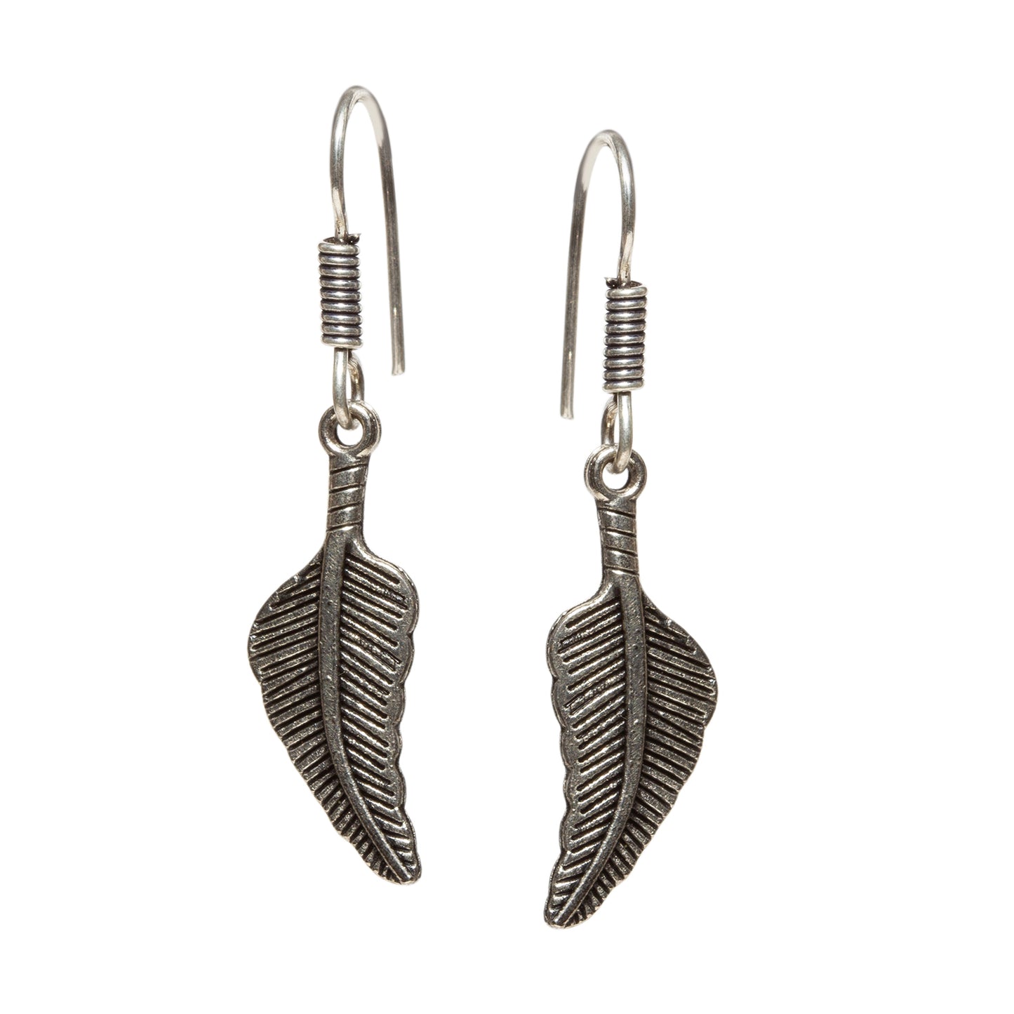 bindhani silver plated leaf shaped small oxidised earrings for women and girls