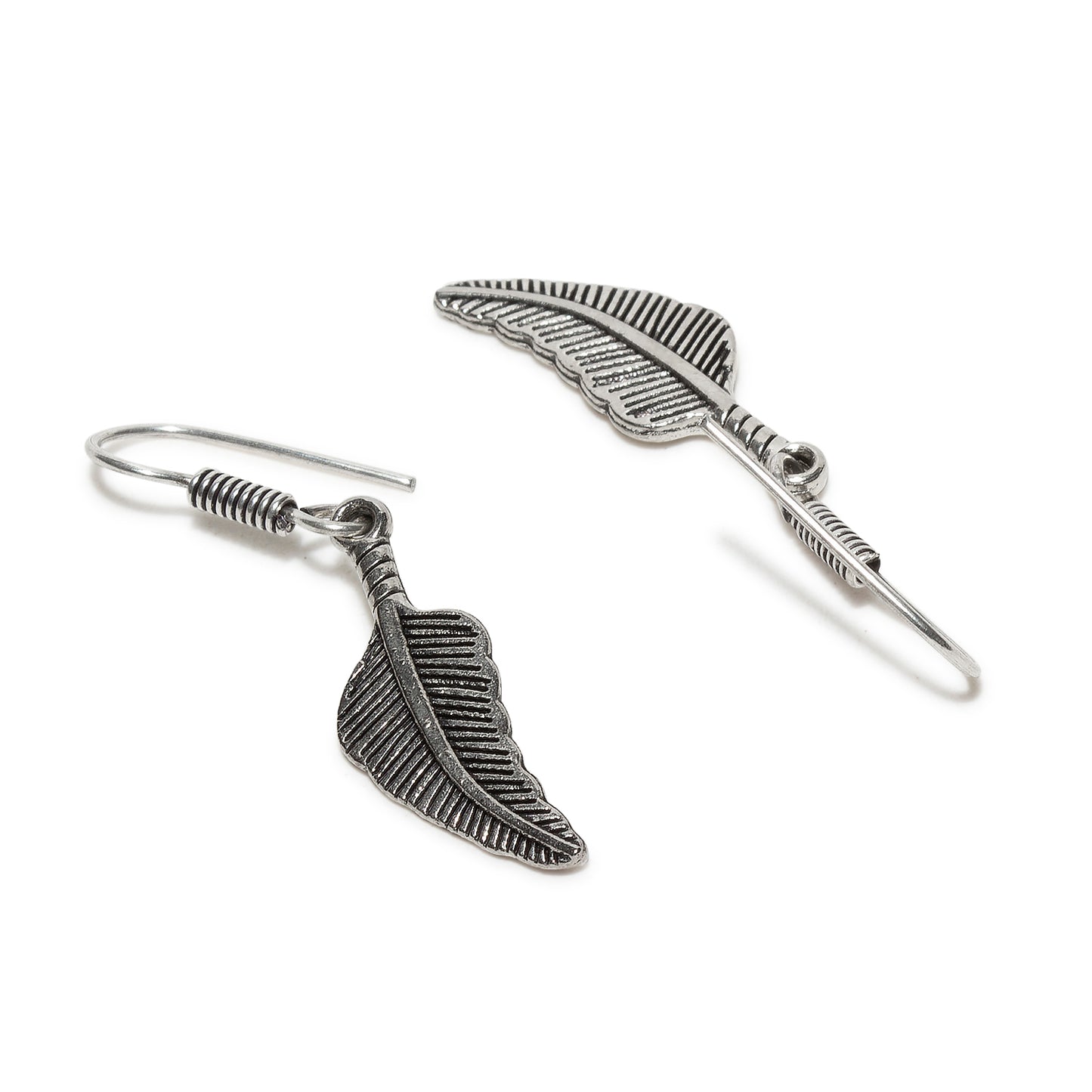 bindhani silver plated leaf shaped small oxidised earrings for women and girls
